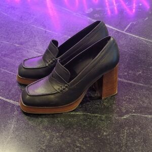 Women's Black Platform Loafers